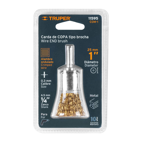 Carda de copa 1' alambre grueso para taladro, Truper | COM-1 | 11595