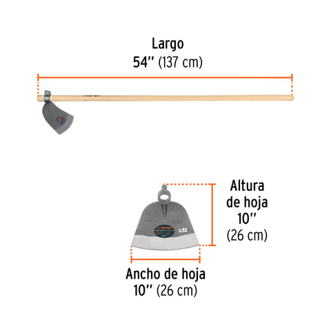 Azadón Córdoba No. 2 de 2.2 lb, mango de madera 54', TRUPER | ACO-2M | 11605