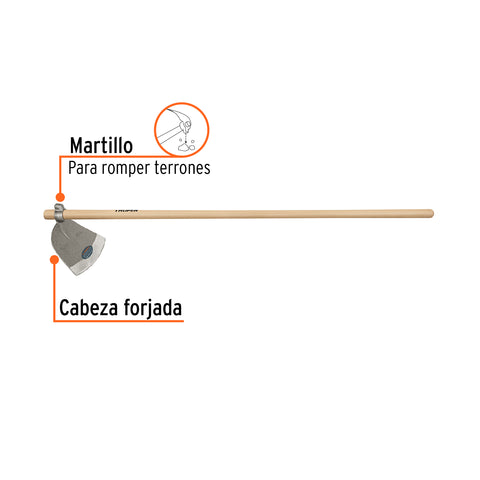 Azadón Córdoba No. 3 de 2.8 lb, mango de madera 54', TRUPER | ACO-3M | 11631