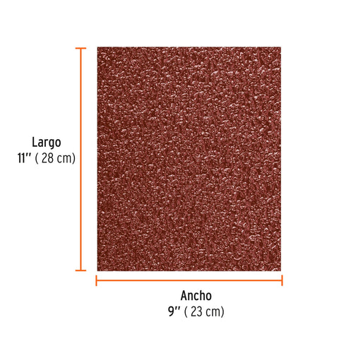 Lija de esmeril roja grano 36 de óxido de aluminio, Truper | LIMER-36 | 11640