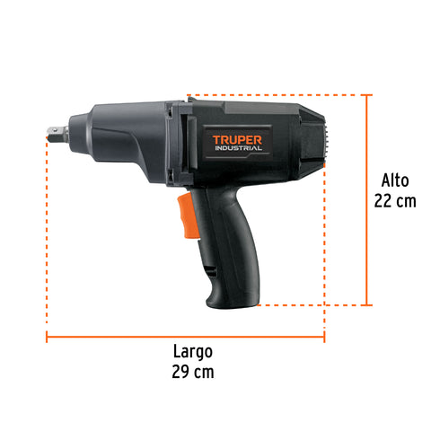 Llave de impacto 1/2', 900W, 162 lb/ft, TRUPER INDUSTRIAL | IMP-1/2N | 11682