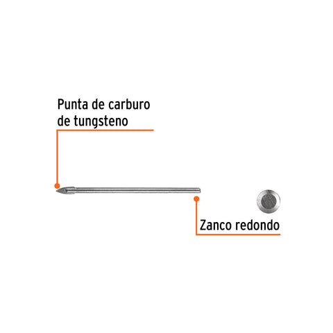 Broca para vidrio y azulejo de 1/8', Truper | BVI-1/8 | 11700