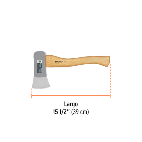 Hacha cazadora 1-3/4 lb, mango hickory 15', Truper | HC-1-3/4 | 11709