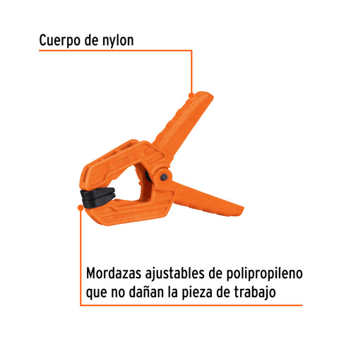 Prensa de resorte de 3' con cuerpo de nylon, Truper | PRE-3 | 11719