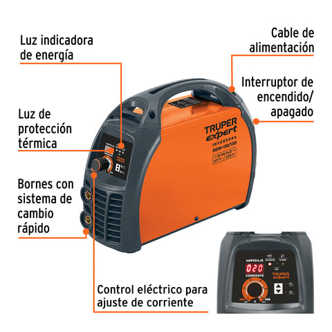 Soldadora inversora 130A, Bi-voltaje 127/220V, TRUPER | SOIN-110/130 | 11787