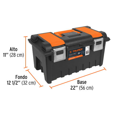 Caja p/herramienta 22' c/compartimentos y broches metálicos | CHA-22S | 11812