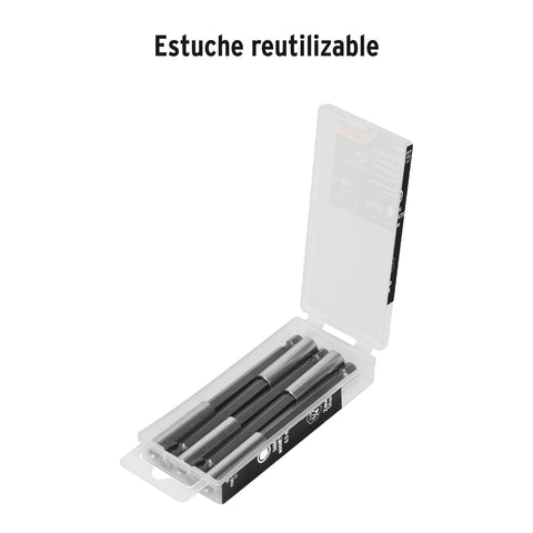 Estuche con 5 extensiones de 100 mm, magnéticas, EXPERT | PUDE-9100 | 11871