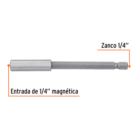 Estuche con 5 extensiones de 100 mm, magnéticas, EXPERT | PUDE-9100 | 11871