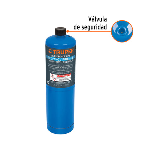 Cilindro de gas propano de 400g, azul, TRUPER | GAS-400A | 11913