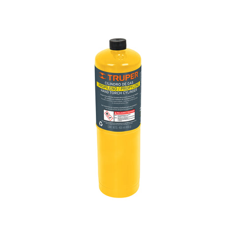 Cilindro de gas propileno de 400g, amarillo, TRUPER | GAS-400N | 11914