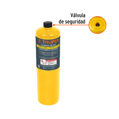 Cilindro de gas propileno de 400g, amarillo, TRUPER | GAS-400N | 11914