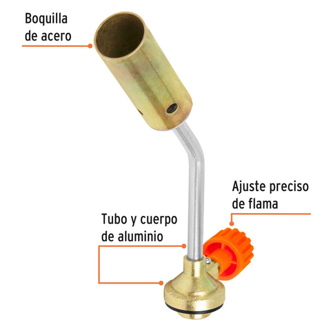 Mechero para lata de gas con válvula roscada, TRUPER | MECH-65R | 11986