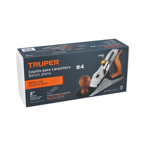 Cepillo para carpintero #4 base lisa, Truper | 4L | 12006