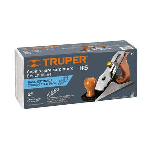 Cepillo para carpintero #5 base estriada, Truper | 5C | 12015