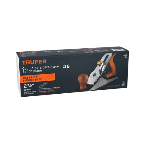 Cepillo para carpintero #6 base lisa, Truper | 6L | 12018