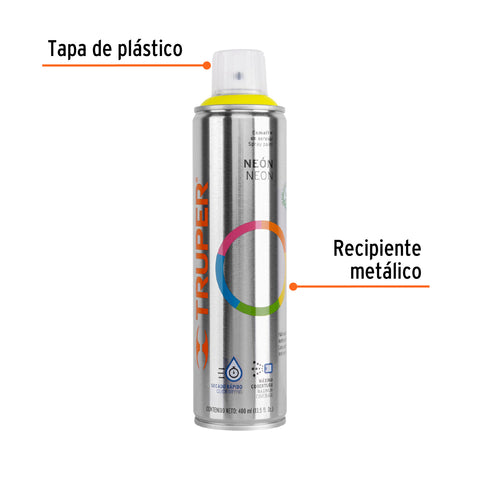Pintura en aerosol, amarillo neón, bote esbelto, 400 ml | PAF-AM | 12062