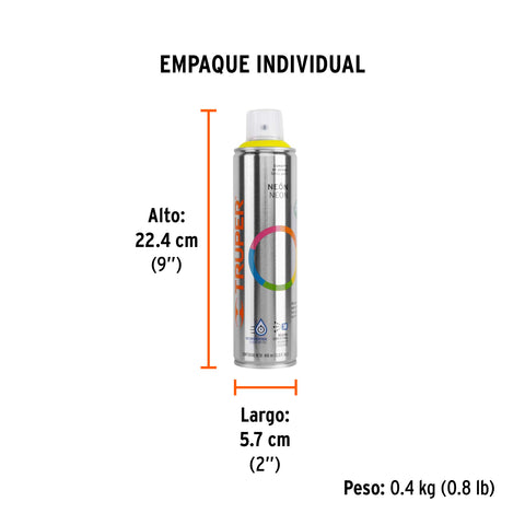 Pintura en aerosol, amarillo neón, bote esbelto, 400 ml | PAF-AM | 12062