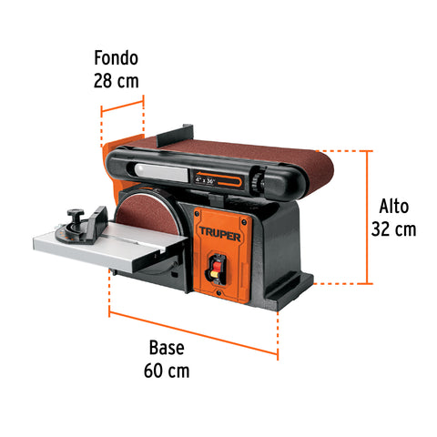 Lijadora de banda y disco 4 x 6', 1/2 HP (375 W), Truper | PUL-4X6T | 12110