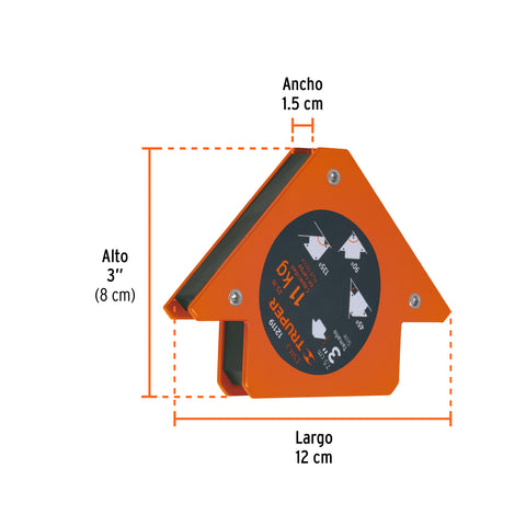 Escuadra magnética p/soldar, 3', capacidad 11 kg, TRUPER | ESM-3 | 12119