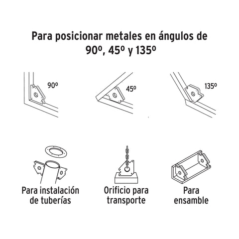 Escuadra magnética p/soldar, 3', capacidad 11 kg, TRUPER | ESM-3 | 12119