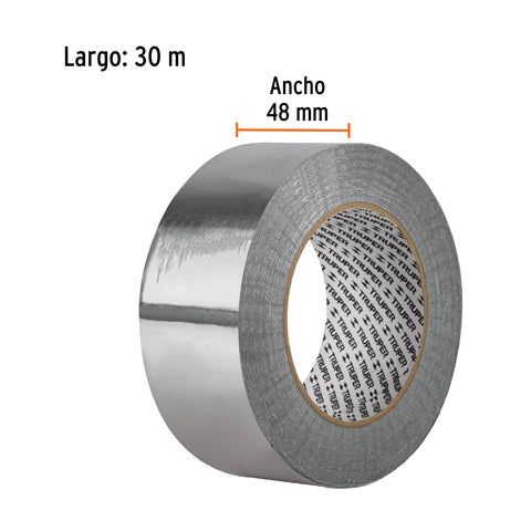 Cinta de aluminio de 48 mm x 30 m, Truper | CALU-30 | 12135