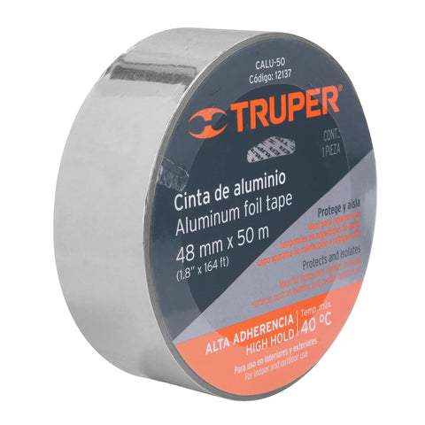Cinta de aluminio de 48 mm x 50 m, Truper | CALU-50 | 12137