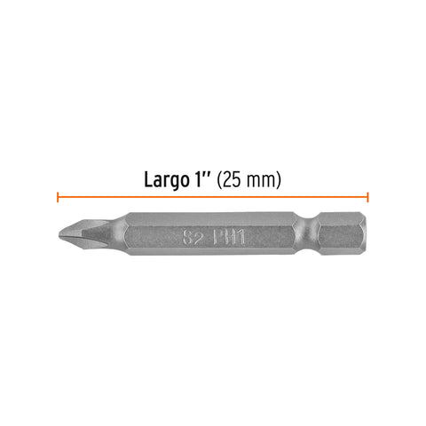 Estuche con 5 puntas de cruz PH1 largo 2', Truper Expert | PUDE-1201 | 12146