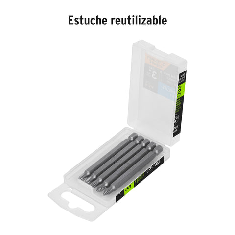 Estuche con 5 puntas de cruz PH1 largo 3', Truper Expert | PUDE-1301 | 12152
