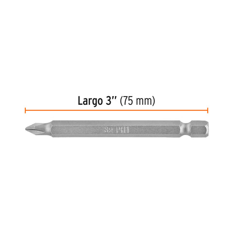 Estuche con 5 puntas de cruz PH1 largo 3', Truper Expert | PUDE-1301 | 12152