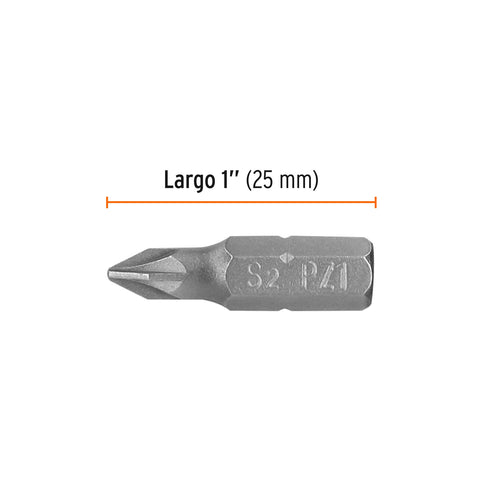 Estuche con 5 puntas pozidriv PZ1 largo 1', Truper Expert | PUDE-2101 | 12156