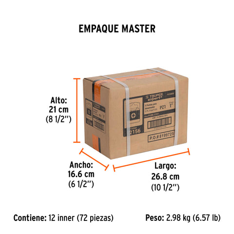 Estuche con 5 puntas pozidriv PZ1 largo 1', Truper Expert | PUDE-2101 | 12156
