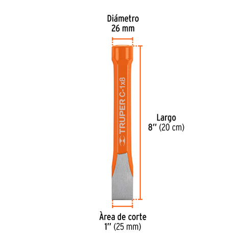 Cincel de corte frío de 1 X 8', Truper | C-1X8 | 12160