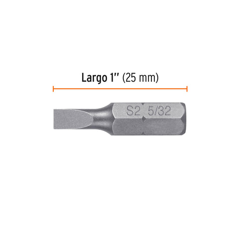 Estuche con 5 puntas planas de 5/32' largo 1', Truper Expert | PUDE-3115 | 12165