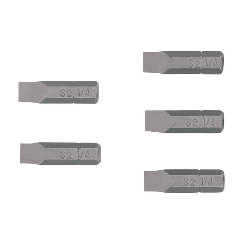 Estuche con 5 puntas planas de 1/4' largo 1', Truper Expert | PUDE-3125 | 12167