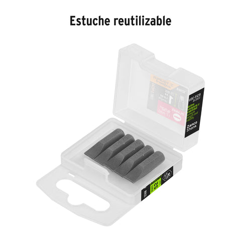 Estuche con 5 puntas planas de 9/32' largo 1', Truper Expert | PUDE-3128 | 12168