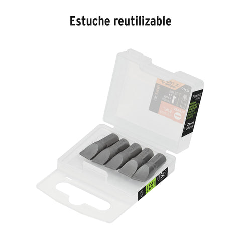 Estuche con 5 puntas planas de 5/16' largo 1', Truper Expert | PUDE-3131 | 12170