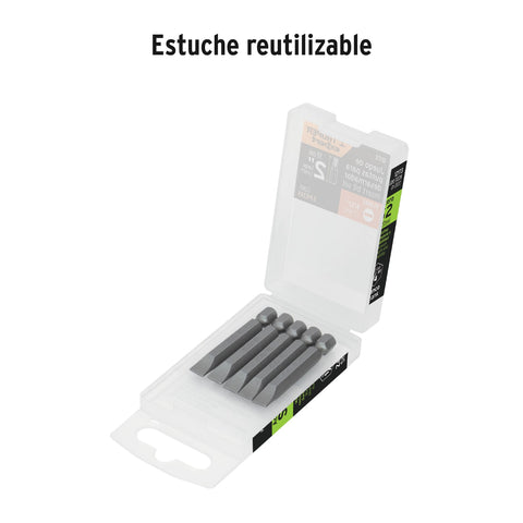 Estuche con 5 puntas planas de 9/32' largo 2', Truper Expert | PUDE-3228 | 12173