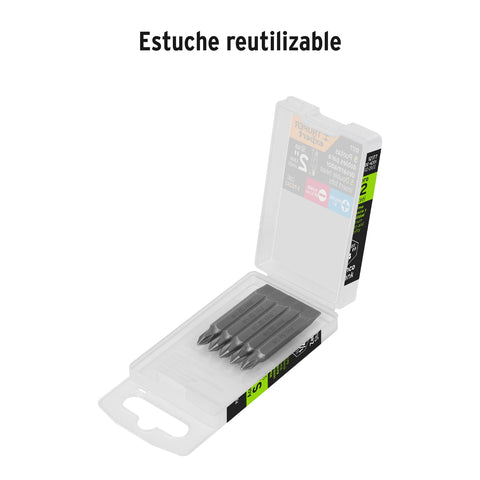 Estuche con 5 puntas dobles PH1 y 1/4' largo 2', Expert | PUDE-4201 | 12177