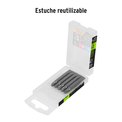Estuche con 5 puntas dobles PH2 y 9/32' largo 2', Expert | PUDE-4202 | 12179