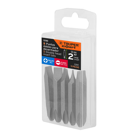 Estuche con 5 puntas dobles PH3 y 5/16' largo 2', Expert | PUDE-4203 | 12180