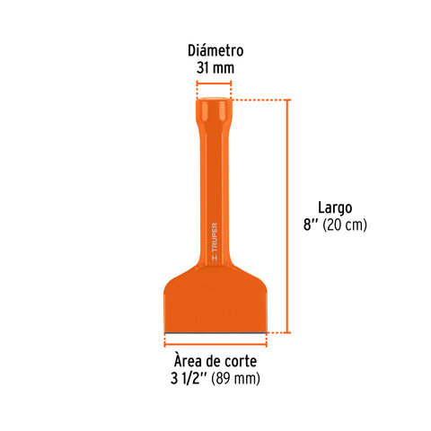 Cincel ladrillero 3-1/2 X 8', Truper | CL-3-1/2X8 | 12190