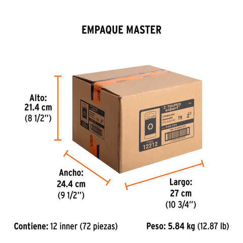 Estuche con 5 puntas torx T9 largo 2', Truper Expert | PUDE-5209 | 12212