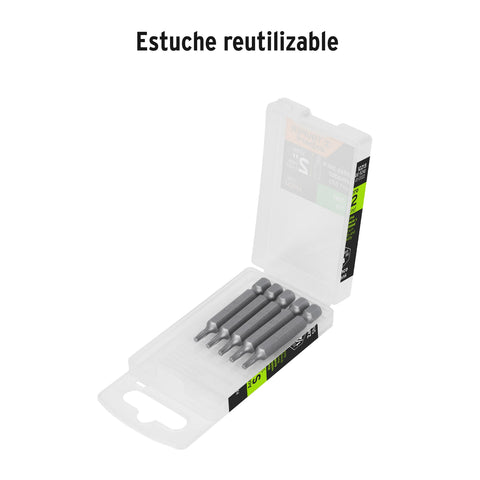 Estuche con 5 puntas torx T10 largo 2', Truper Expert | PUDE-5210 | 12213