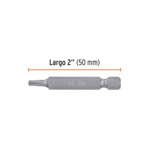 Estuche con 5 puntas torx T15 largo 2', Truper Expert | PUDE-5215 | 12215