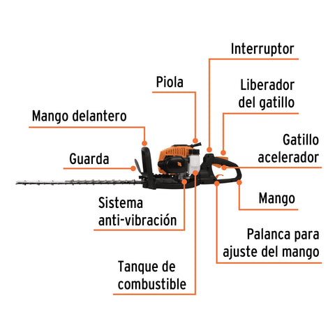 Cortasetos con motor a gasolina 26 cc, profesional, Truper | COS-26X | 12251