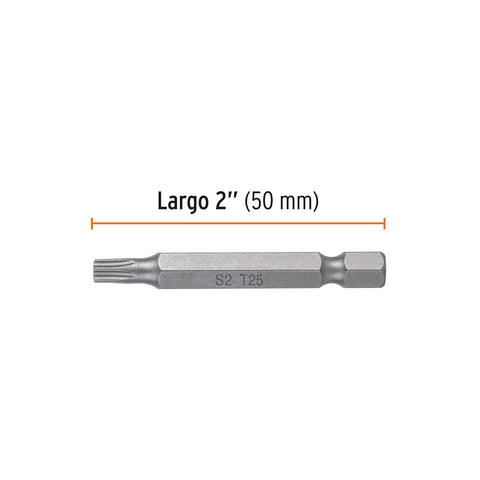 Estuche con 5 puntas torx T25 largo 2', Truper Expert | PUDE-5225 | 12256