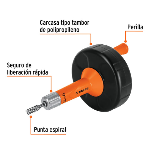 Destapacaños de 7.6 m manual, Truper | DECA-25 | 12279