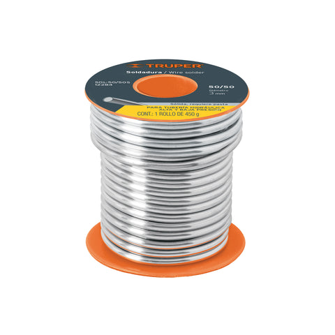 Soldadura sólida 50/50 para tubería hidráulica, 450 g | SOL-50/50S | 12284