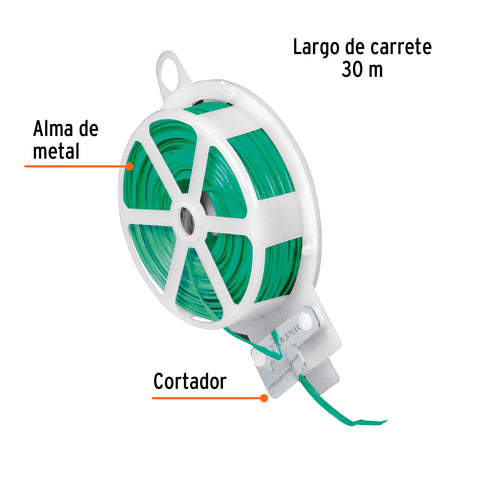 Carrete con 30 m de alambre forrado multiusos, Truper | BIMBO-30 | 12322