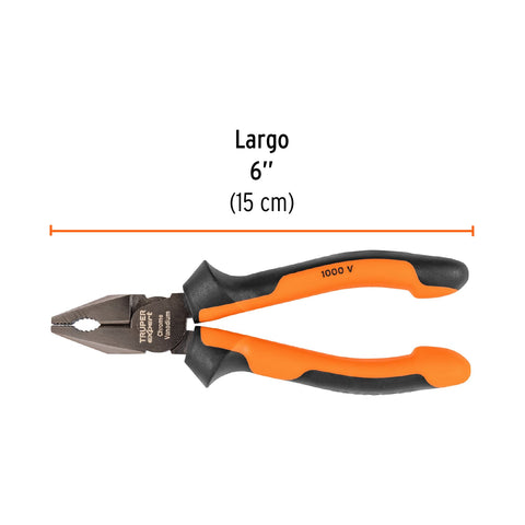 Pinza para electricista 6' alta palanca, Comfort Grip,Expert | T201-6X | 12347